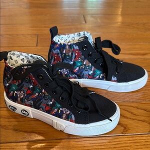 Black High-Top Sneakers with Comic Print Marvel